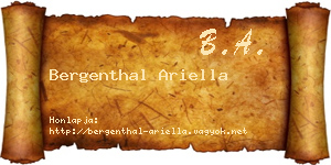 Bergenthal Ariella névjegykártya